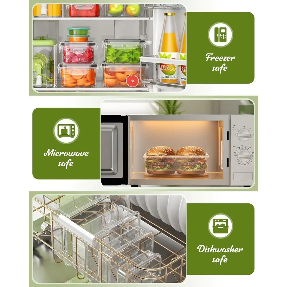 40 Piece Food Storage Containers with Lids BPA-Free Plastic Food Containers
